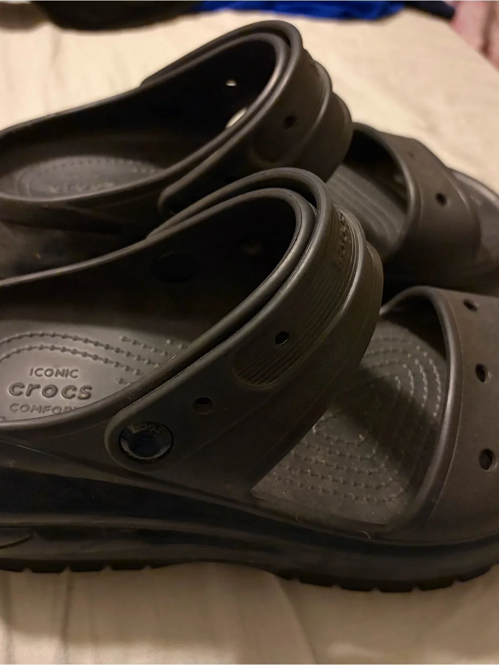 CROCS Black Dual-Strap Platform Sandals